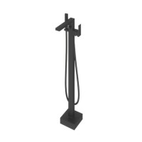 GRADE A1 - Lex Black Freestanding Bath Shower Mixer Tap