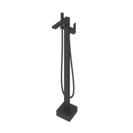 GRADE A1 - Lex Black Freestanding Bath Shower Mixer Tap