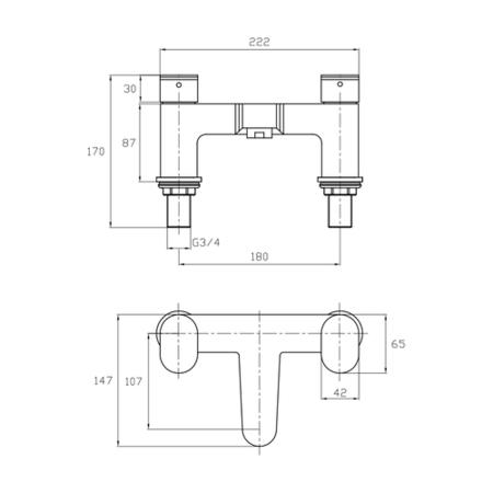 Bronze Bath Mixer Tap - Hue
