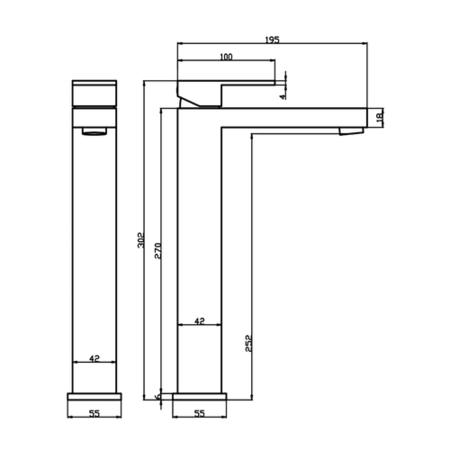 Tall Nickel Mono Basin Mixer Tap - Lex
