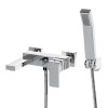 Chrome Wall Mounted Bath Shower Mixer Tap - Cube