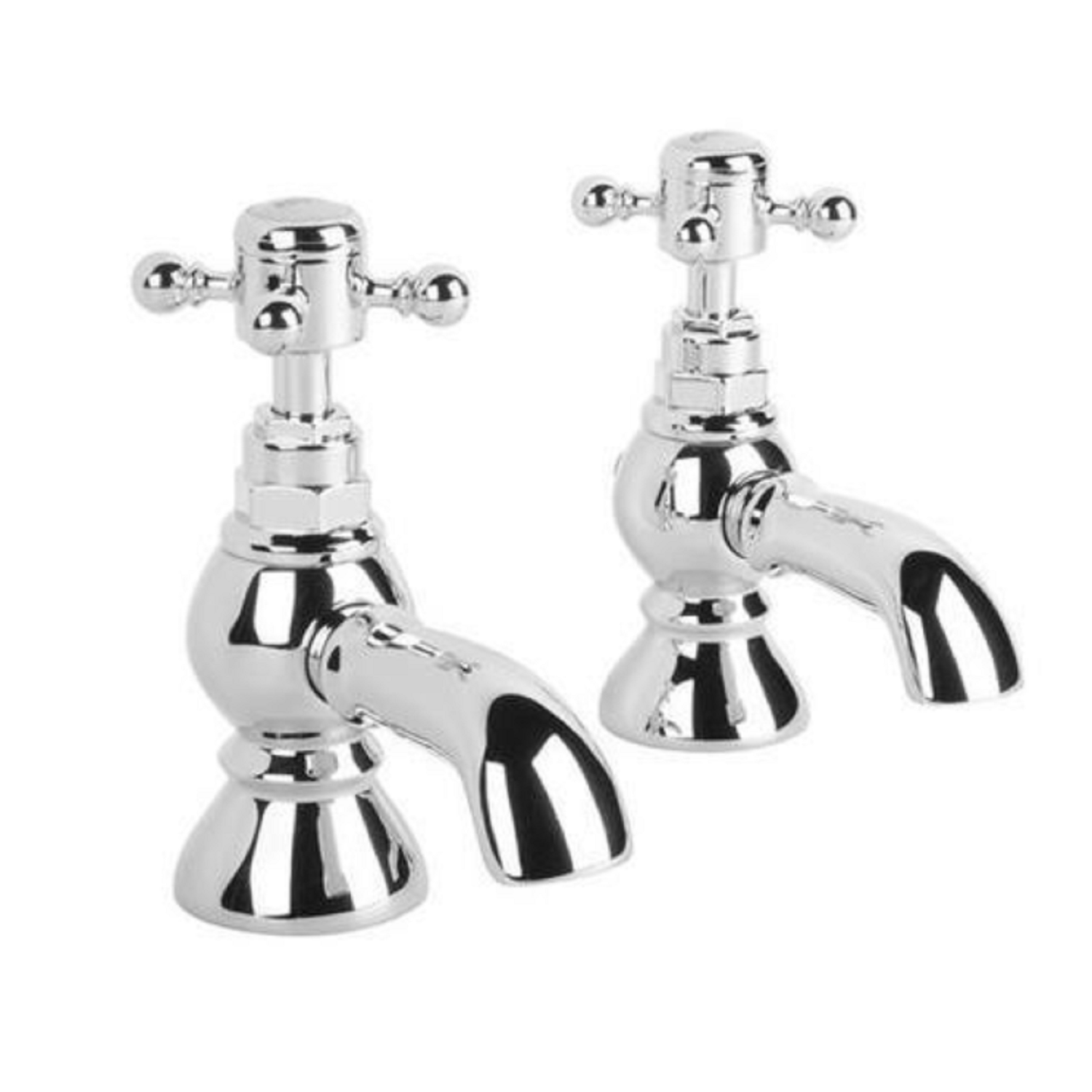 Chrome Bath Pillar Taps - Oxford