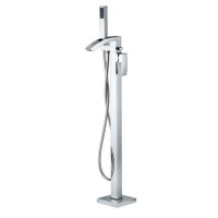 Chrome Freestanding Bath Shower Mixer Tap - Wave Chrome Freestanding Bath Shower Mixer Tap - Wave