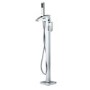 Chrome Freestanding Bath Shower Mixer Tap - Wave