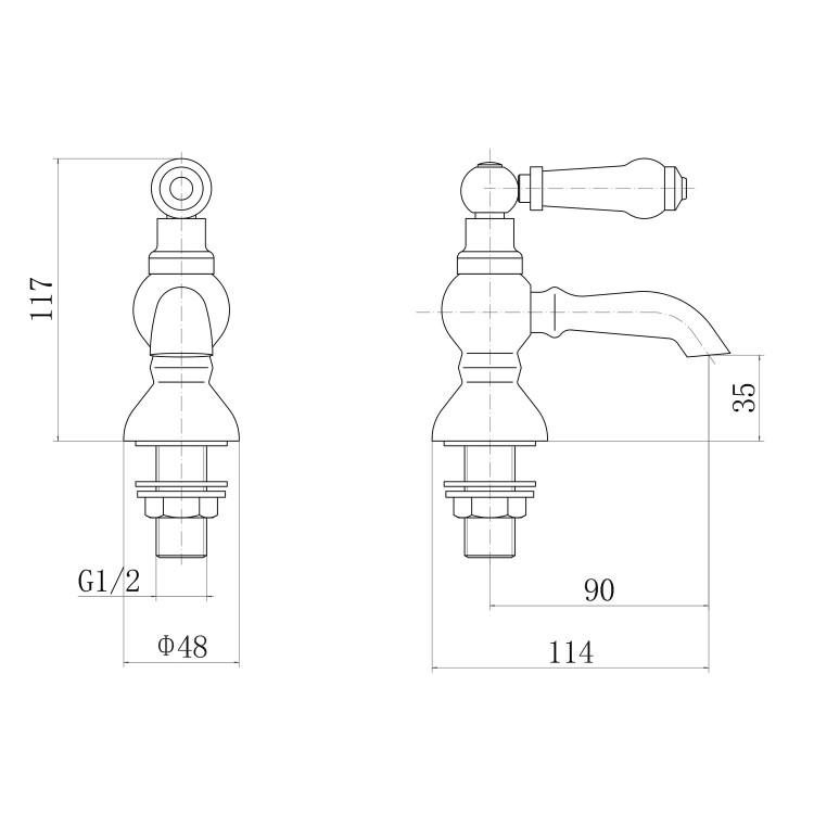 Chrome Basin Pillar Tap - Cambridge