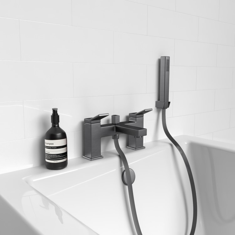 Gunmetal Bath Shower Mixer Tap - Maxton