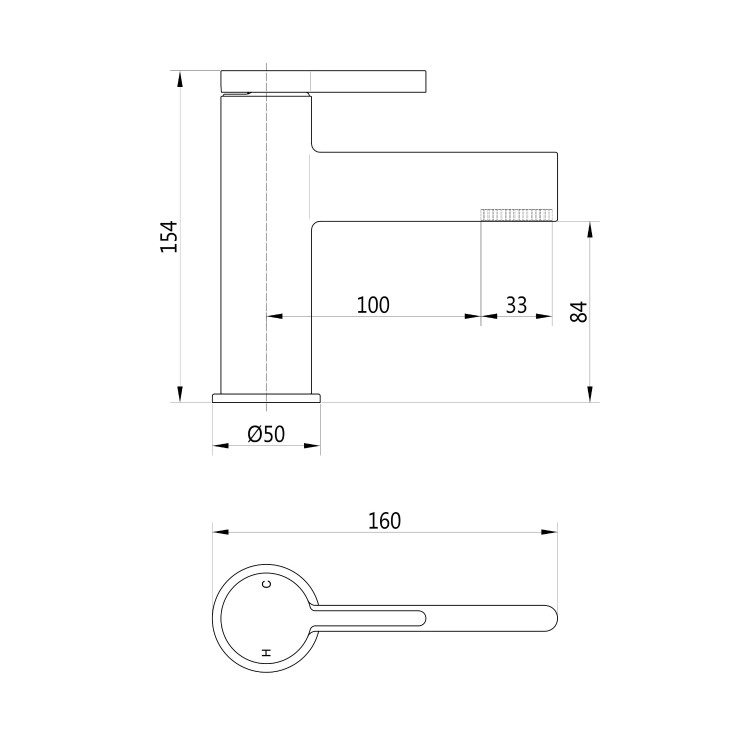 Chrome Mono Basin Mixer Tap - Boca