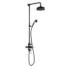 GRADE A1 - Black Traditional Thermostatic Shower with Round Overhead &amp; Handset - Camden