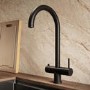Matt Black 3 in 1 Instant Boiling Hot Kitchen Mixer Tap with 2.4L Boiler - Pronto Vesta
