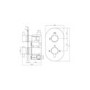 Chrome 1 Outlet Concealed Thermostatic Shower Valve with Dual Control - Flow