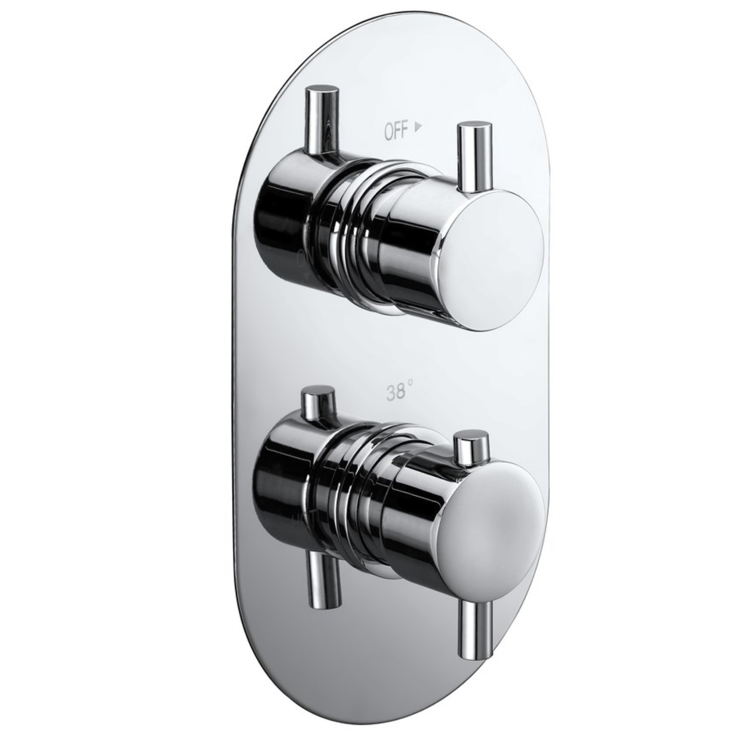 Flow round twin shower valve with diverter - 2 outlets