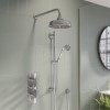 Chrome Traditional 2 Outlet Concealed Thermostatic Concealed Shower Valve with Triple Control - Cambridge