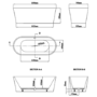 Freestanding Double Ended Bath 1650 x 740mm - Empire