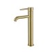Tall Brushed Brass Mono Basin Mixer Tap - Arissa
