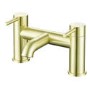 GRADE A1 - Arissa Round Brushed Brass Deck Mounted Bath Filler Tap