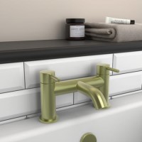GRADE A1 - Arissa Round Brushed Brass Deck Mounted Bath Filler Tap