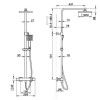 Thermostatic Mixer Bar Shower with Square Overhead &amp; Handset - Koto