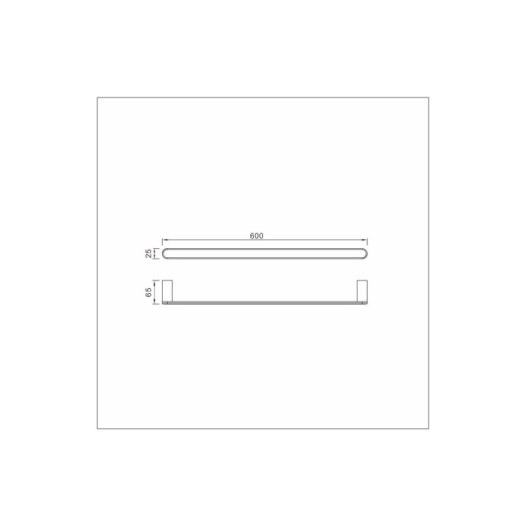 Round 600mm Single Towel Bar - Brooke