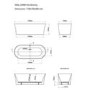 Grey Freestanding Double Ended Bath 1700 x 750mm - Arya