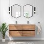 Hexagon Black Bathroom Mirror - 500 x 750mm - Hexa