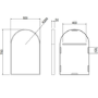 Arched Black Bathroom Mirror - 500 x 750mm - Empire