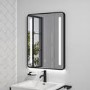 GRADE A2 - Black LED Bathroom Mirror with Demister - 600 x 800mm - Lepus