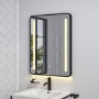 GRADE A2 - Black LED Bathroom Mirror with Demister - 600 x 800mm - Lepus