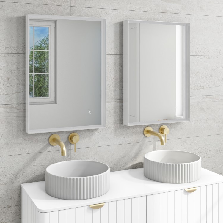 LED Bathroom Mirror with Demister - 500 x 700mm - Aquila