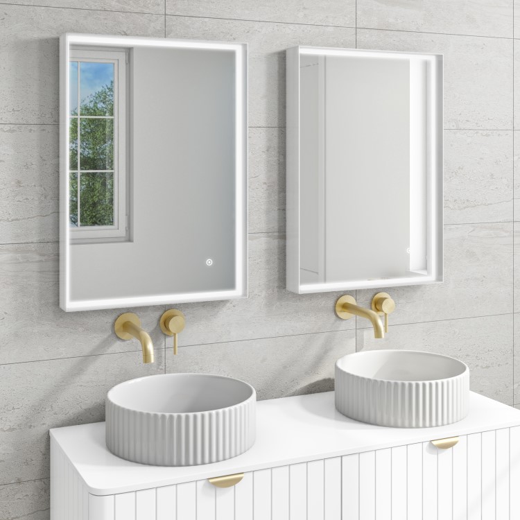 LED Bathroom Mirror with Demister - 500 x 700mm - Aquila