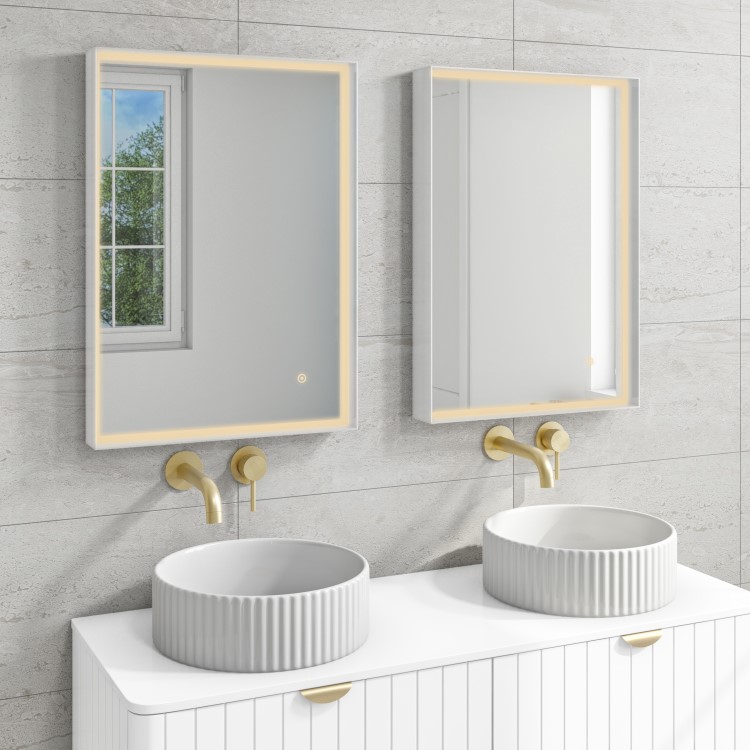 LED Bathroom Mirror with Demister - 500 x 700mm - Aquila