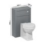 GRADE A1 - Avebury 500mm WC Unit - Cloud Grey