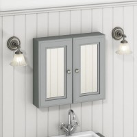 ONLY OPENED - Westbury 667mm Mirror Cabinet - Matt Mid-Grey ONLY OPENED - Westbury 667mm Mirror Cabinet - Matt Mid-Grey