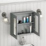 GRADE A1 - 667mm Mirror Cabinet - Matt Grey - Westbury