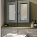A1/BeBa_27050 ONLY OPENED - Dark Grey Mirrored Wall Bathroom Cabinet 667 x 600mm - Westbury