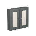 Double Door Dark Grey Mirrored Bathroom Cabinet 667 x 600mm - Westbury