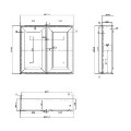 Double Door Dark Grey Mirrored Bathroom Cabinet 667 x 600mm - Westbury