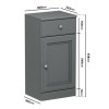 GRADE A1 - Westbury 400mm Storage Cabinet - Matt Dark Grey