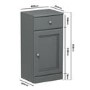 Single Door Dark Grey Freestanding Storage Cabinet 400 x 818mm - Westbury