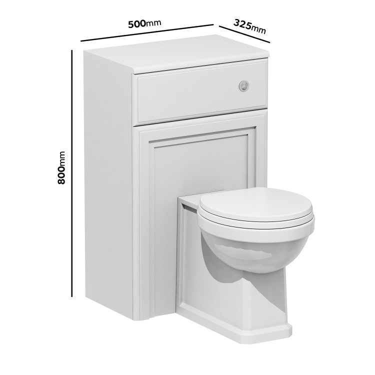 GRADE A2 - Westbury 500mm White Back to Wall Toilet Unit Only 