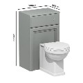 500mm Light Grey Back to Wall Toilet Unit Only - Westbury
