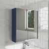 GRADE A1 - Blue Mirrored Double Door Bathroom Wall Cabinet 600 x 650mm - Ashford