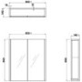 GRADE A2 - Blue Mirrored Wall Bathroom Cabinet 600 x 650mm - Ashford