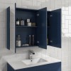 Blue Mirrored Wall Bathroom Cabinet 800 x 650mm - Ashford