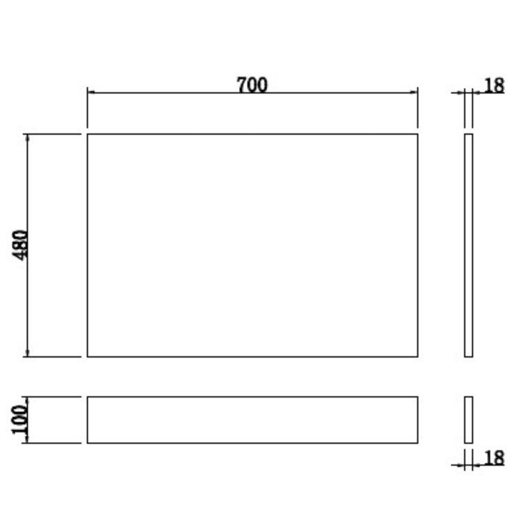 700mm Wooden Blue Bath End Panel - Ashford