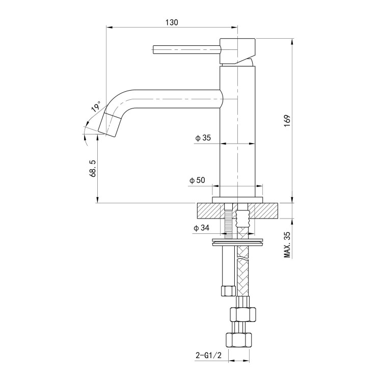 Chrome Mono Basin Mixer Tap - Empire