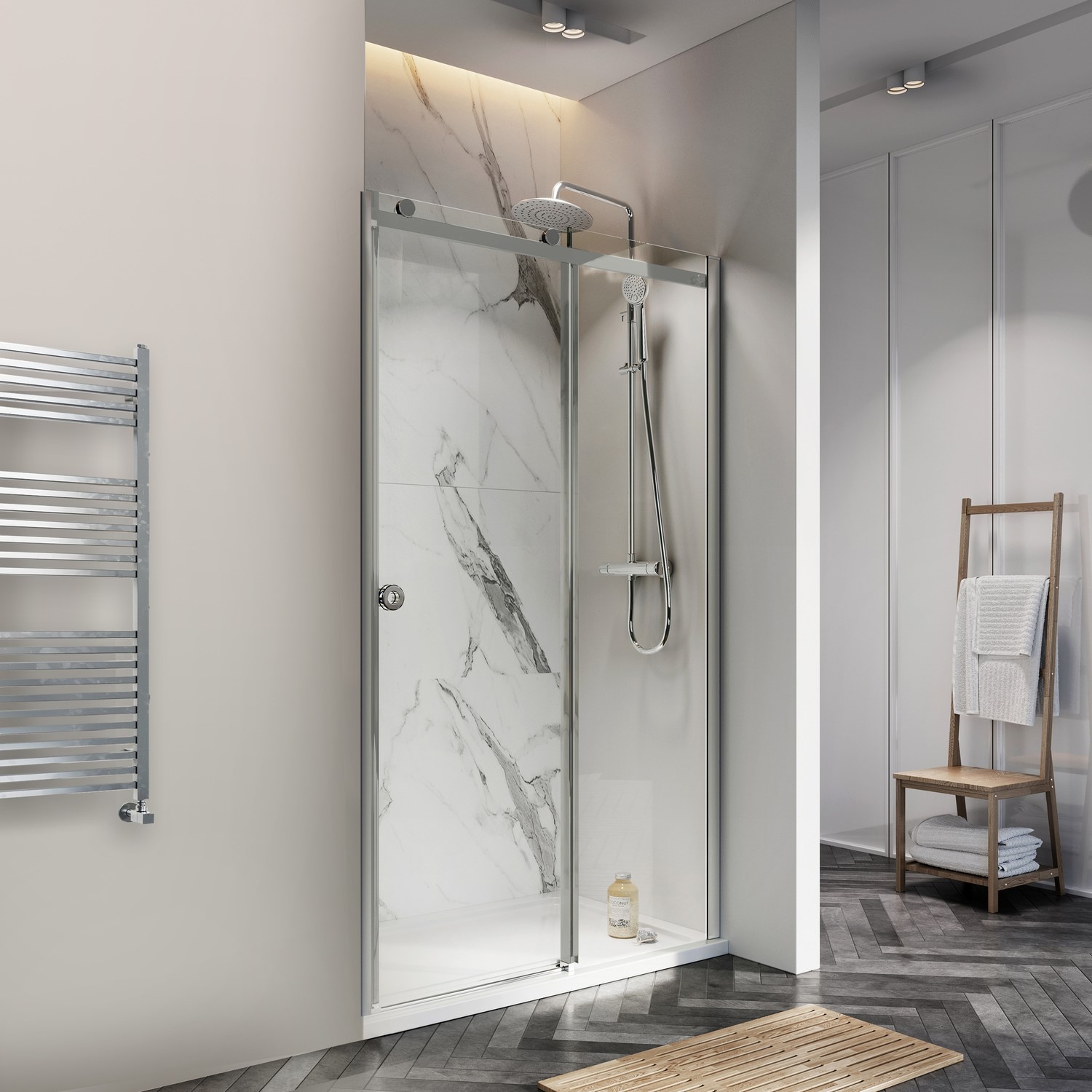 Frameless Sliding Shower Door 1000 8mm Glass