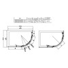 1200 x 800mm Quadrant Sliding Enclosure - Frameless