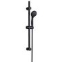 Black Concealed Shower Mixer with Triple Control & Round Ceiling Mounted Head and Handset - Arissa