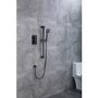Black Square Adjustable Height Slide Rail Kit with Hand Shower - Zana
