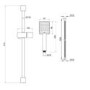 Black Square Adjustable Height Slide Rail Kit with Hand Shower - Zana